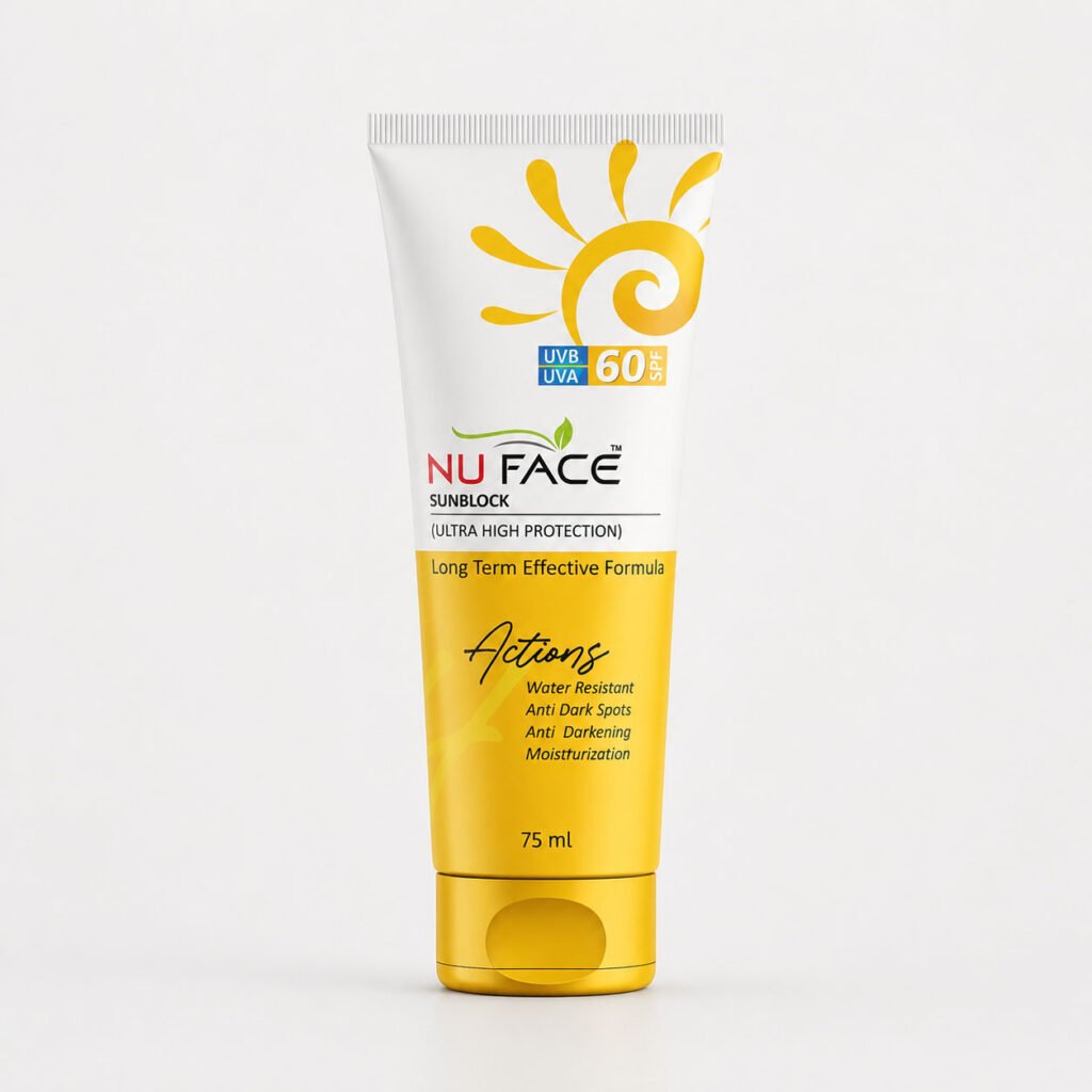 NU FACE Sunblock SPF 60 UVA UVB protection